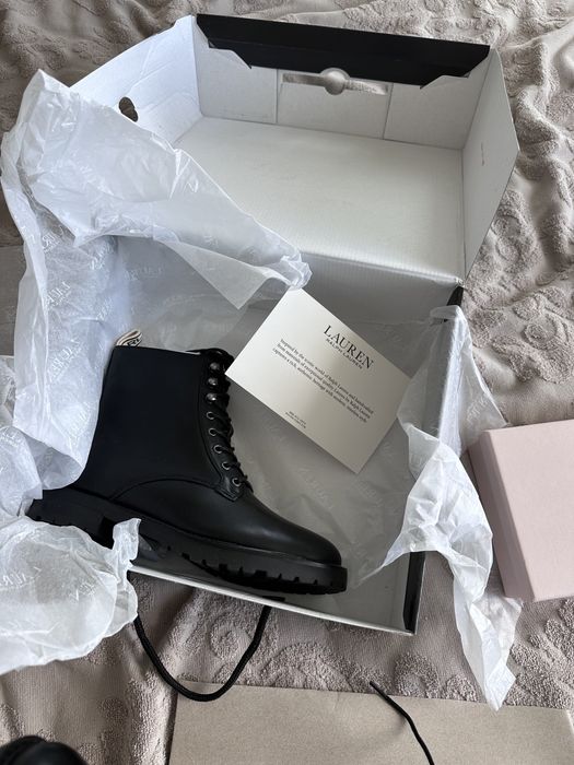 Ботинки Ralph Lauren чорні шкіра