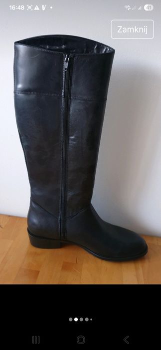 Kozaki damskie czarne GUESS skóra r.40