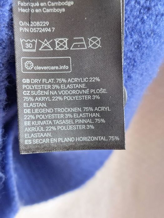Nowy. Męski, granatowy sweter z dekoltem V.  H&M. Rozmiar  XS/S