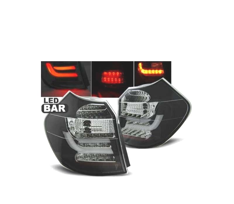 FAROLINS TRASEIROS LED BMW E81 E87 07-11 BARRA LED PRETA
