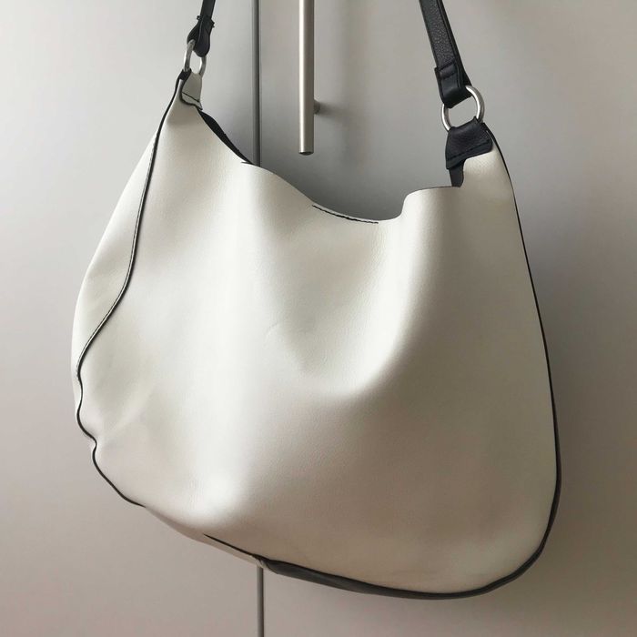 Torebka ZARA czarno-biała na zatrzask 40x30x10 Piękna i Elegancka
