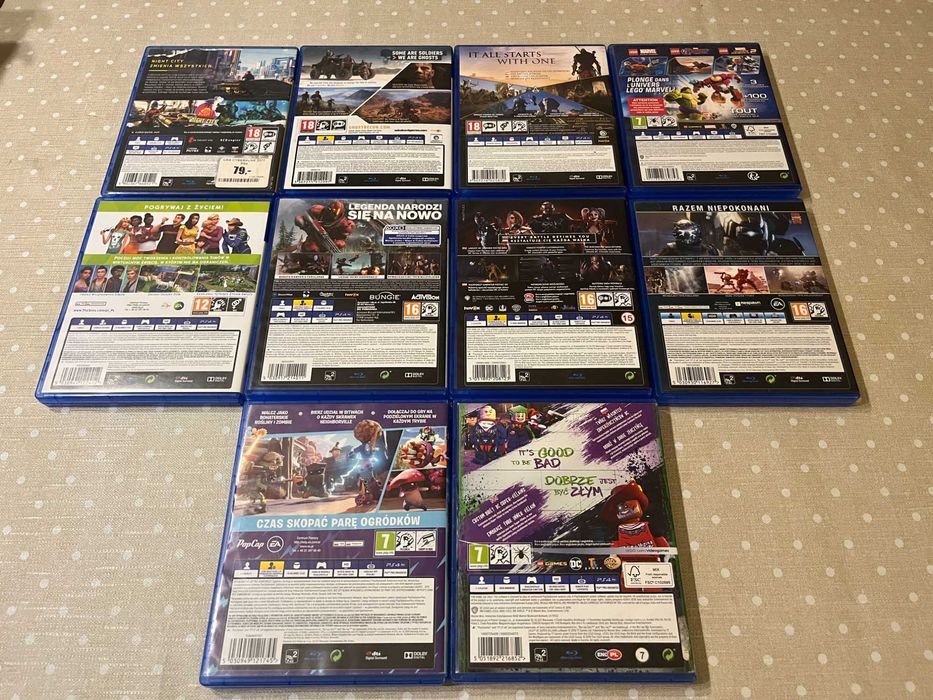 Gry na ps4 Cyberpunk Injustice 2 Assasins creed origins Lego Marvel