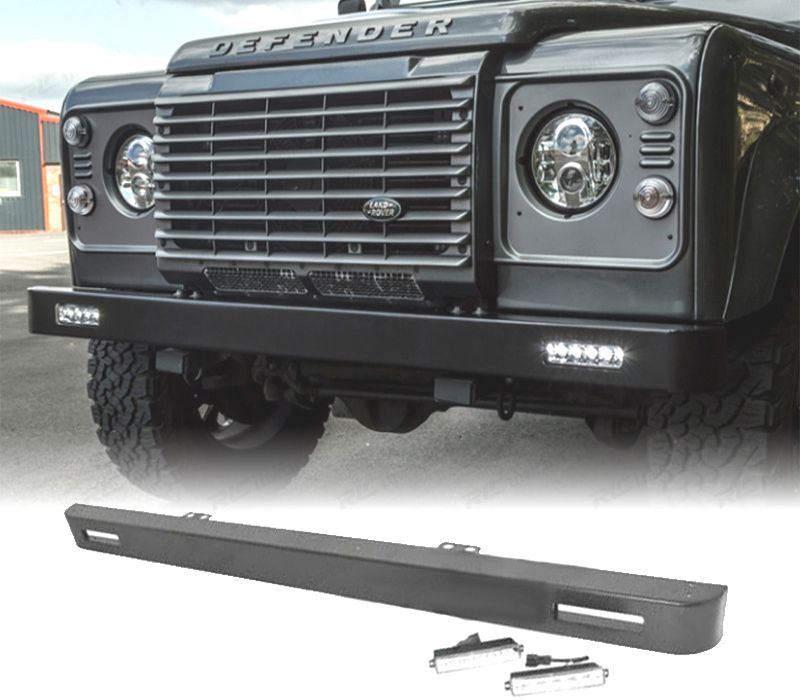 PARA-CHOQUES FRONTAL LAND ROVER DEFENDER 83-16 COM LUZES LED
