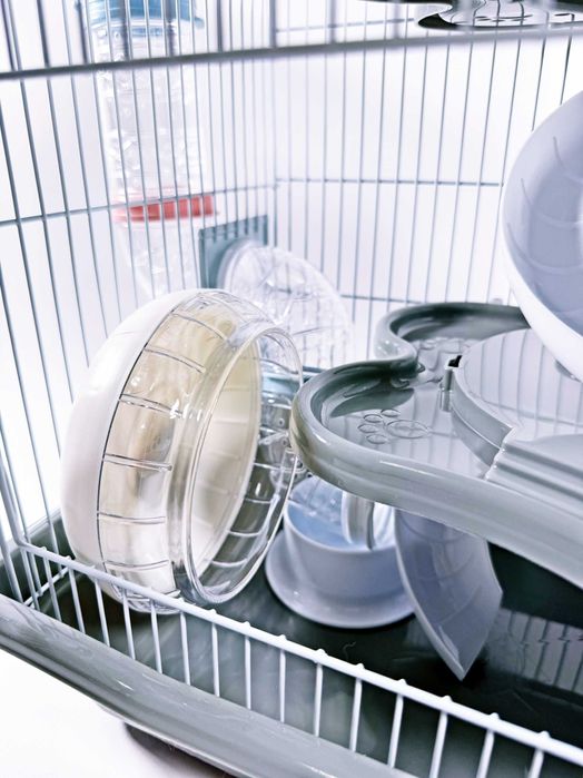 Клетка для хомяков трехэтажная M012B,серая ,41х36х27см.Круто подарок!