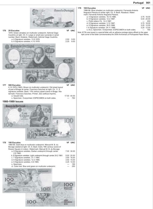 Lote de 24 Notas Escudos de Portugal (1964-1988)