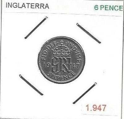 Inglaterra - - “Libra Esterlina” - - - 6 PENCE - - - Moedas