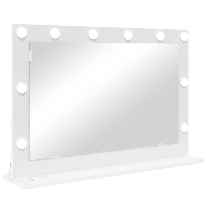 vidaXL Lustro toaletowe z lampkami LED Białe 80x55x18 cm