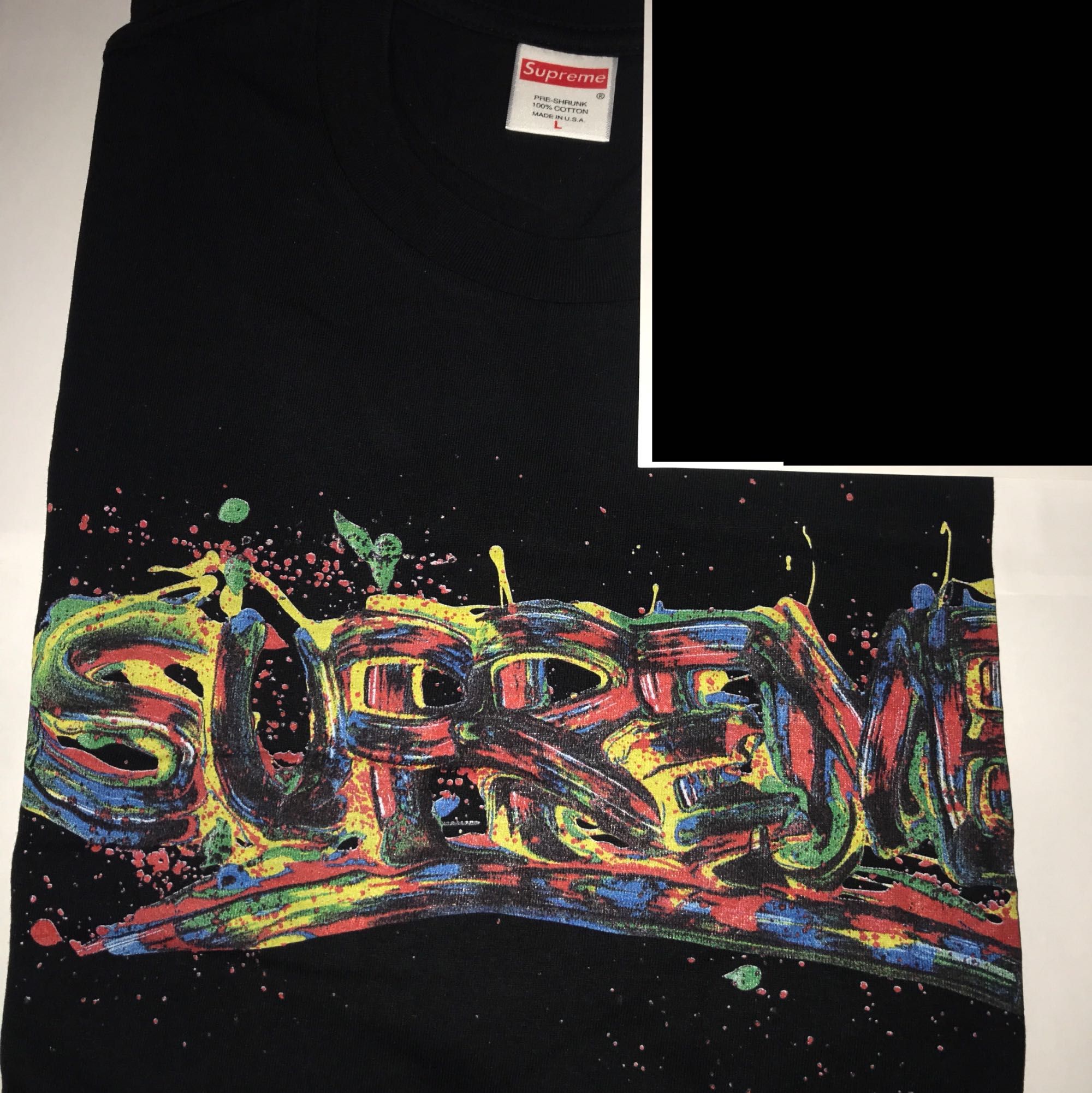 Supreme Paint Logo Tee Black Supreme 1 625 Olx
