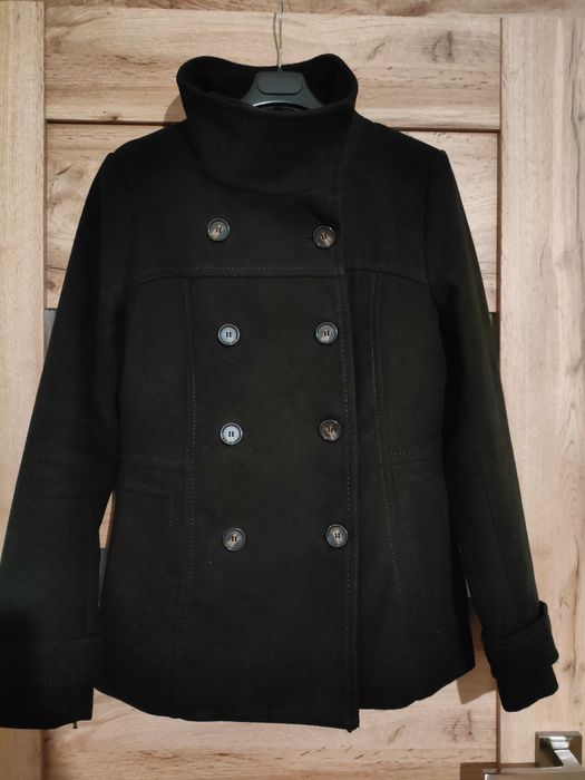 czarny płaszcz H&M S 36