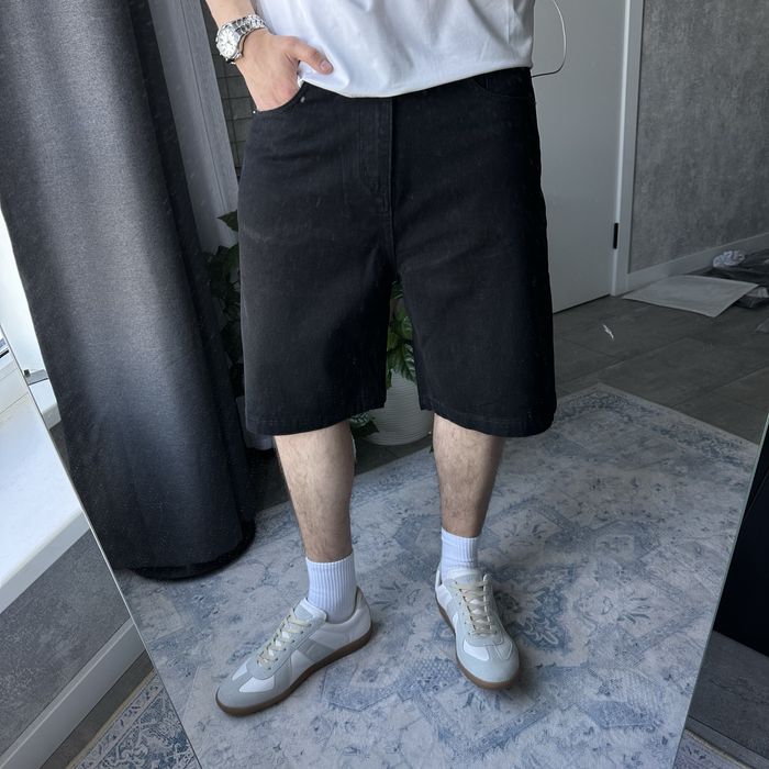 Широкі чорні джинсові шорти baggy oversized sk8 y2k jaded london skater opium rap bootcut flared оверсайз реп базові