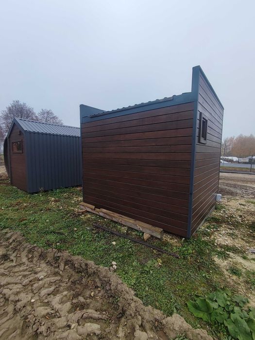 Sauna ogrodowa ramowa z otwartą werandą  3100 x 2700 mm