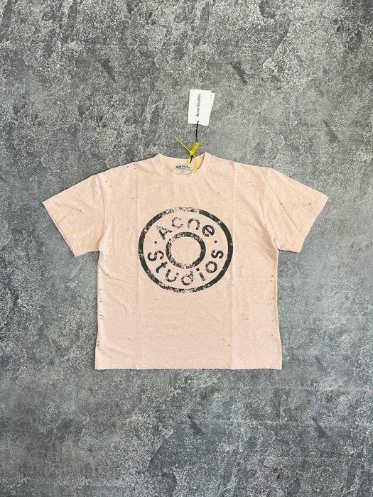 Футболка Acne Studios розовая чорна archive кремова distressed M L S