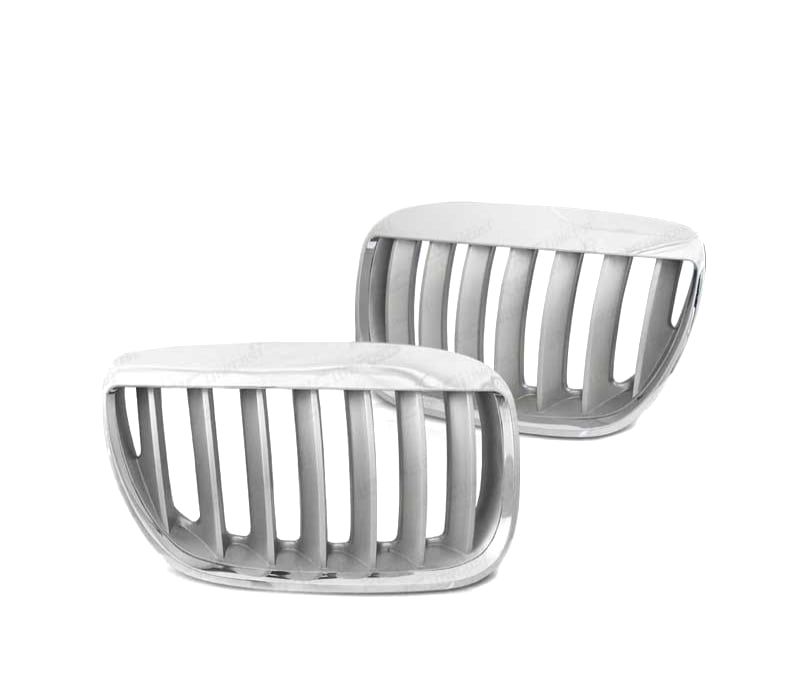 GRELHAS DESPORTIVAS BMW X5 E53 LCI 04-06 TITAN LOOK CINZA CROMADO