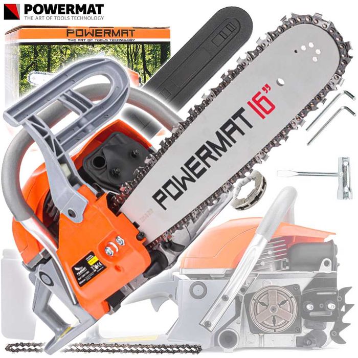 POWERMAT Piła Pilarka Spalinowa 4,9km 16" Łańcuchowa PM-HR-7020