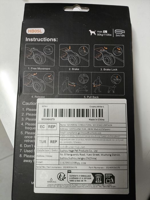 Trela extensível 5M