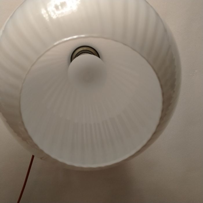 Lampa sufitowa duża biała kula Prl