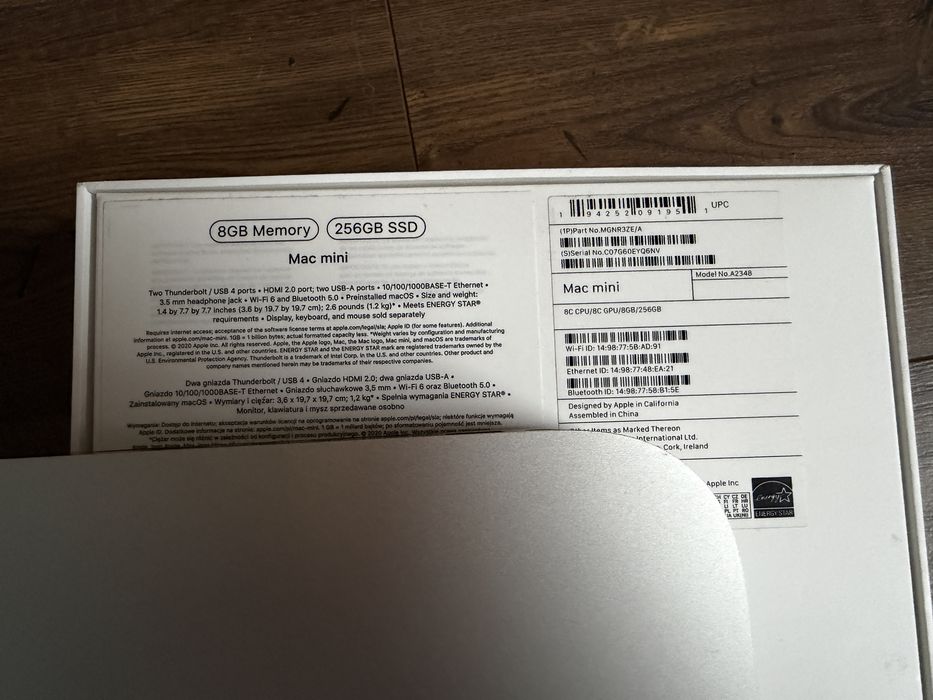 Komputer Apple Mac mini M1 256gb 8gb pamieci