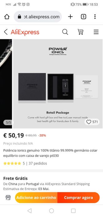 Colar e Pulseira Power Ionics