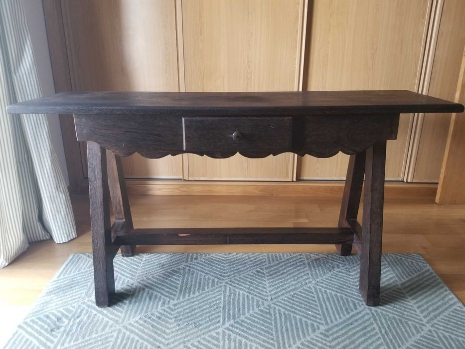 Mesa de Entrada Rústica de Madeira Maciça