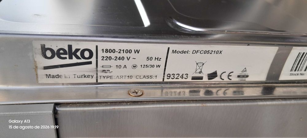 Máquina de lavar louça encastrável