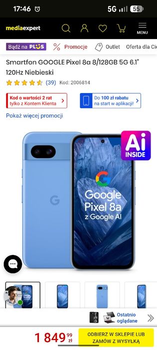 Telefon google pixel 8a