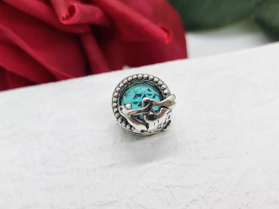 Piękny dwustronny charm's syrenka srebro S925