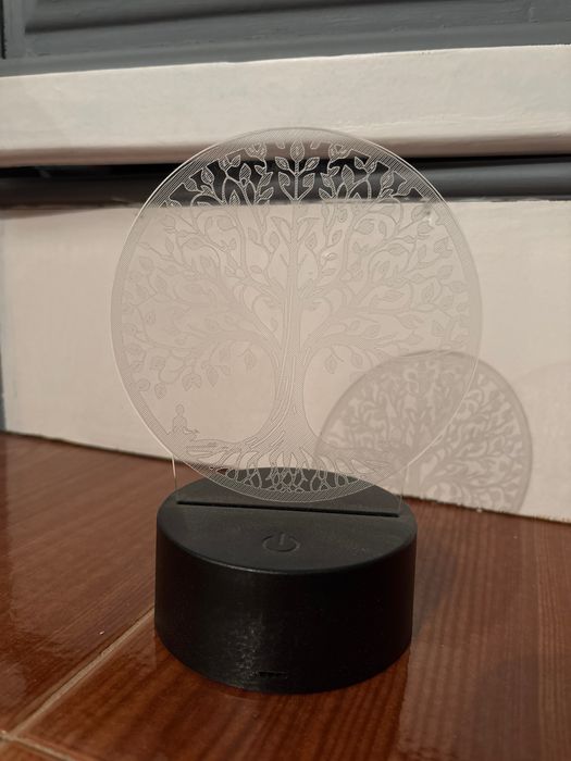 Candeeiro LED 3D Árvore da Vida em Acrílico (Várias Cores / Tátil)