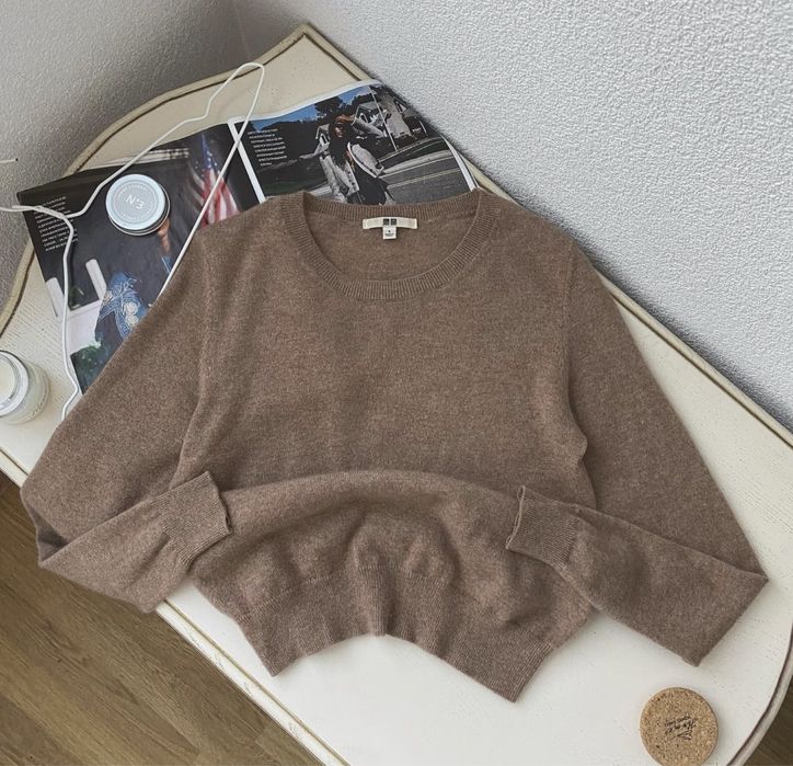Кашемировый свитер Uniqlo Кашеміровий светр шоколадний колір