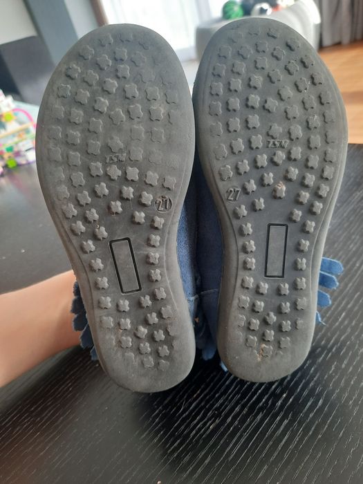 Wiosenne buciki Zamszowe trzewiki botki Mrugała z frędzlami Boho grana