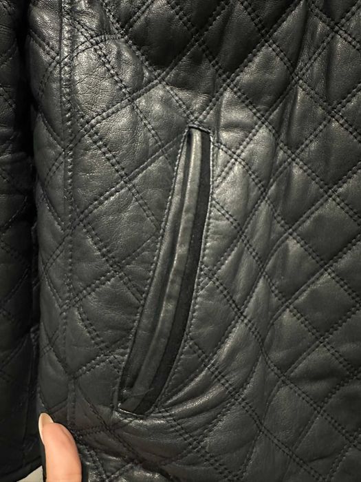 Демісезонна чоловіча куртка з натуральної шкіри, розмір XXL