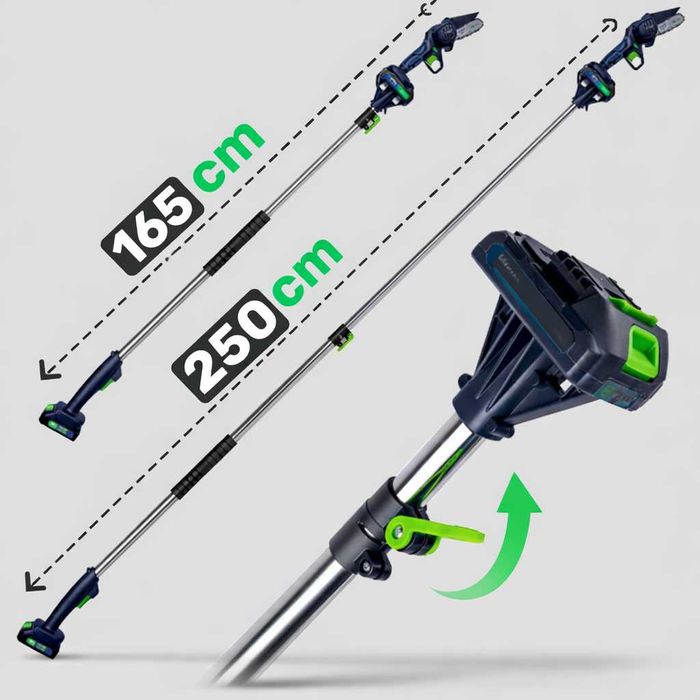 Mini Piła ЗŁańcuchowa 2x Aku + Wysięgnik 2,5m Do Gałęzi Pilarka