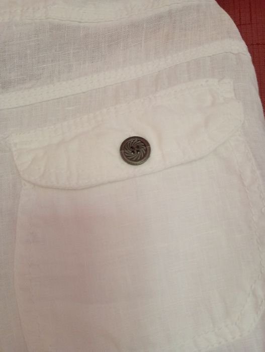 Spodnie Lniane białe 100% len, wakacje,lato, upał róż.42
