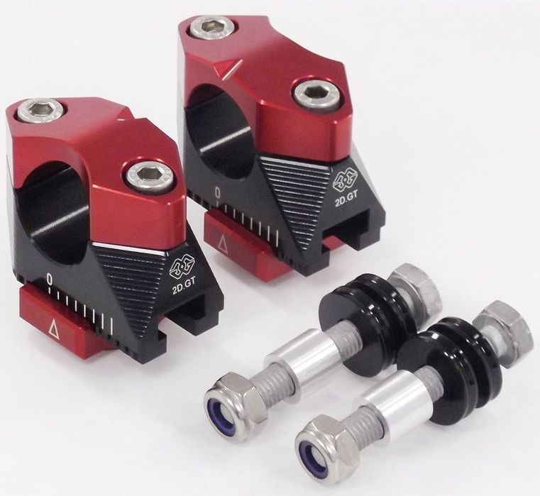 aumentos de torres de guiador ajustáveis gilles tooling, vermelho