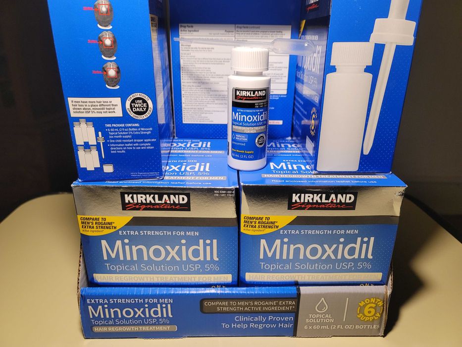 1X60ml Minoxidil Kirkland 5% calvície força extra cabelo de homens