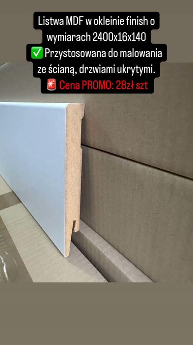 Listwa mdf biała