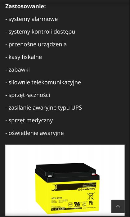 Akumulator AGM SUN Battery 12V 24Ah