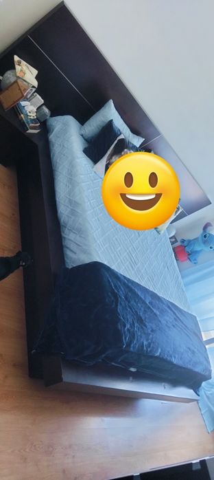Cama casal mogno