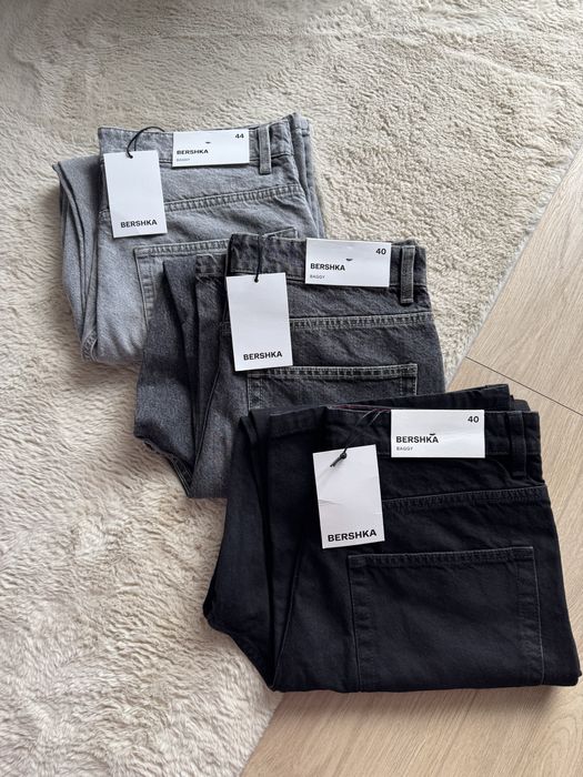 Широкі Джинси BERSHKA Baggy Fit Оригінал Широкие Джинсы Мужские Черные Серые