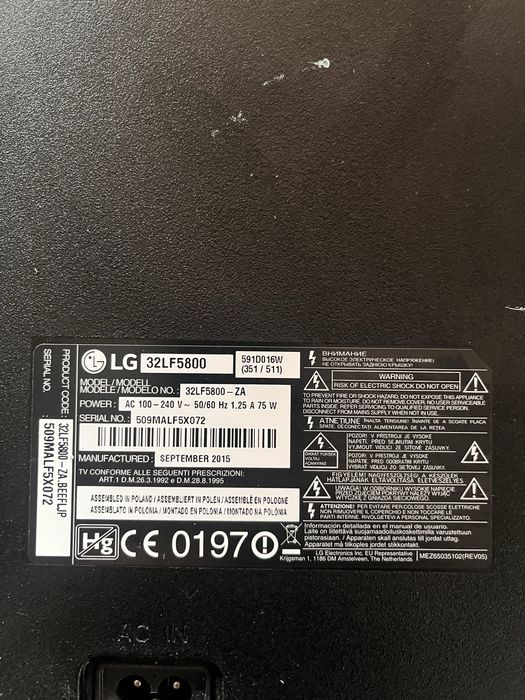 Telewizor LG 32LF5800 – 32 cale