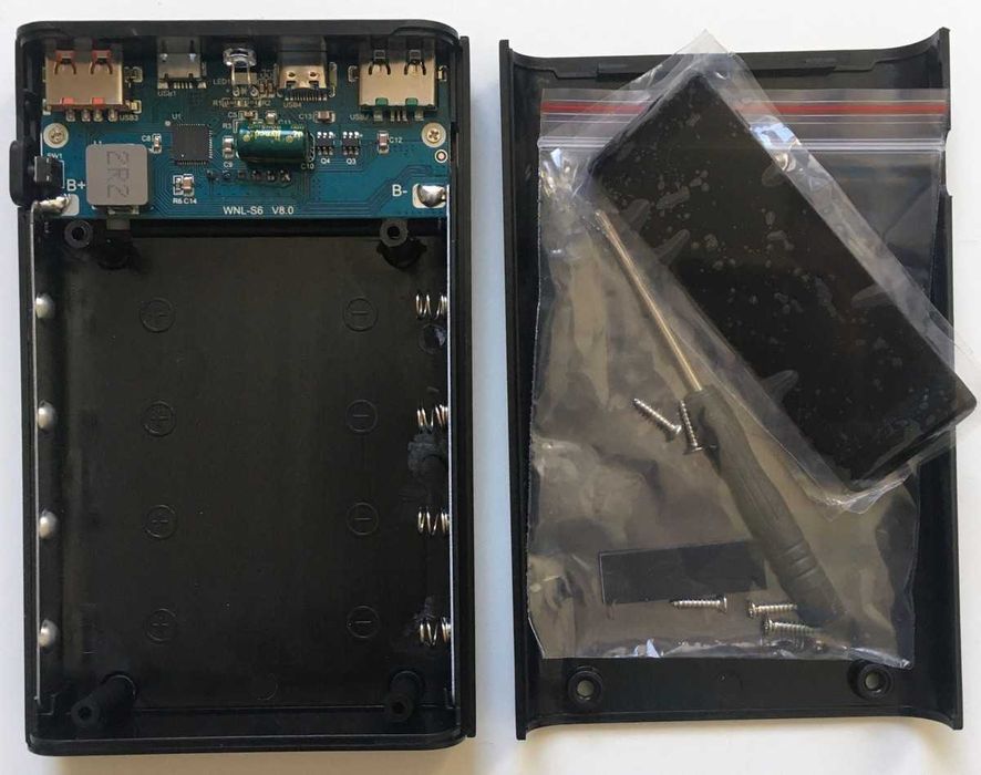 Набор для Powerbank DYI KIT 4х18650 QC PD 12V 18W