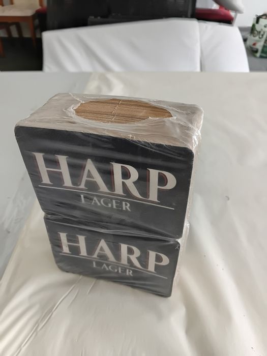 200 bases de copos de cerveja HARP LAGE vintage R