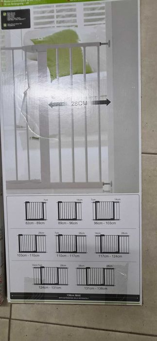 Grade / Barreira de segurança / protecção de crianças das escades ou portas e extensão