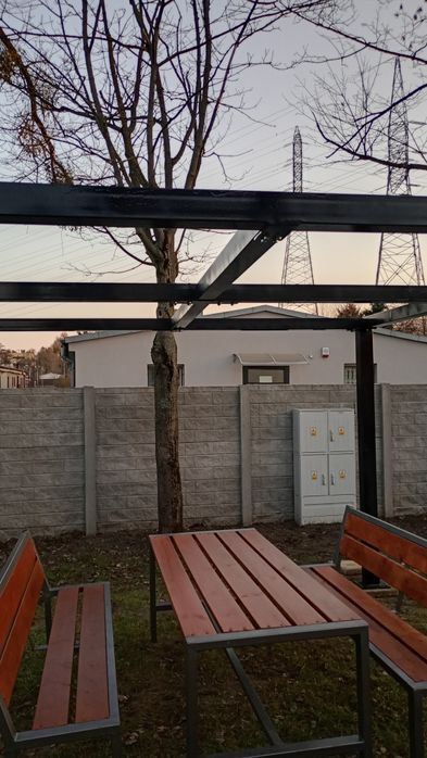 Meble ogrodowe, loft stół i dwie lawki