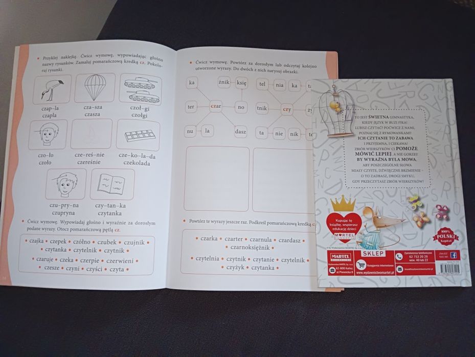 Książka logopedyczna  plus ćwiczeniaa