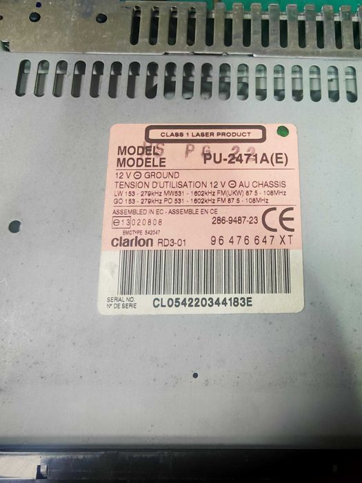 Fabryczne Radio CD ClarionCitroen C3 PU-2471A (E)