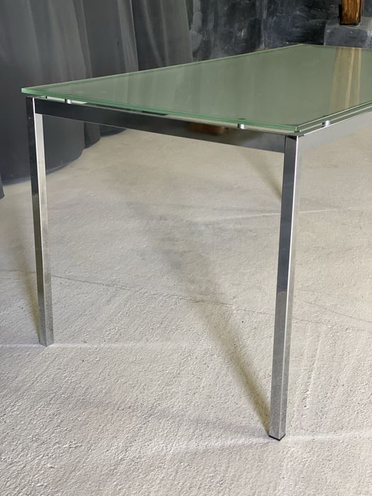 Nowoczesny stół szklany 160 x 80 cm, chrom, szkło hartowane