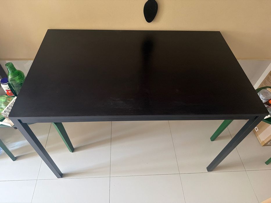 Mesa cozinha retangular Ikea preta - 1,20 m largura