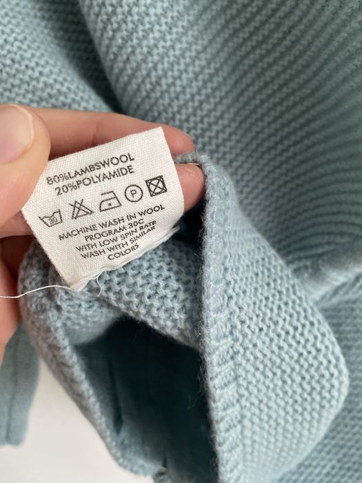 Sweter na suwak turkusowy z kapturem memini 68/74 wełna owcza