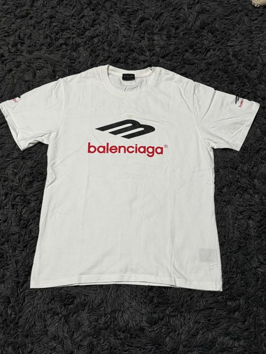 Balenciaga T-shirt Logo Biały Rozmiar M