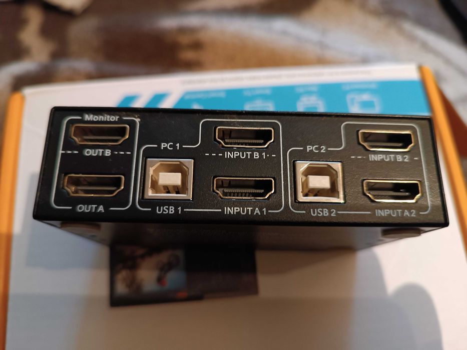 switch KVM 2 komputery 2 monitory hdmi 4k30Hz